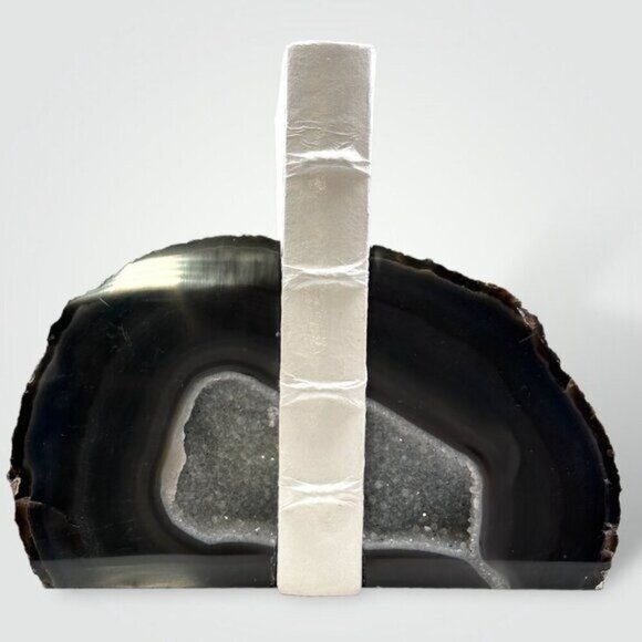 Geode Center Agate Crystal Bookends, Bookshelf Decor, Weighs Over 7+ lbs. (FH) - Picture 8 of 12